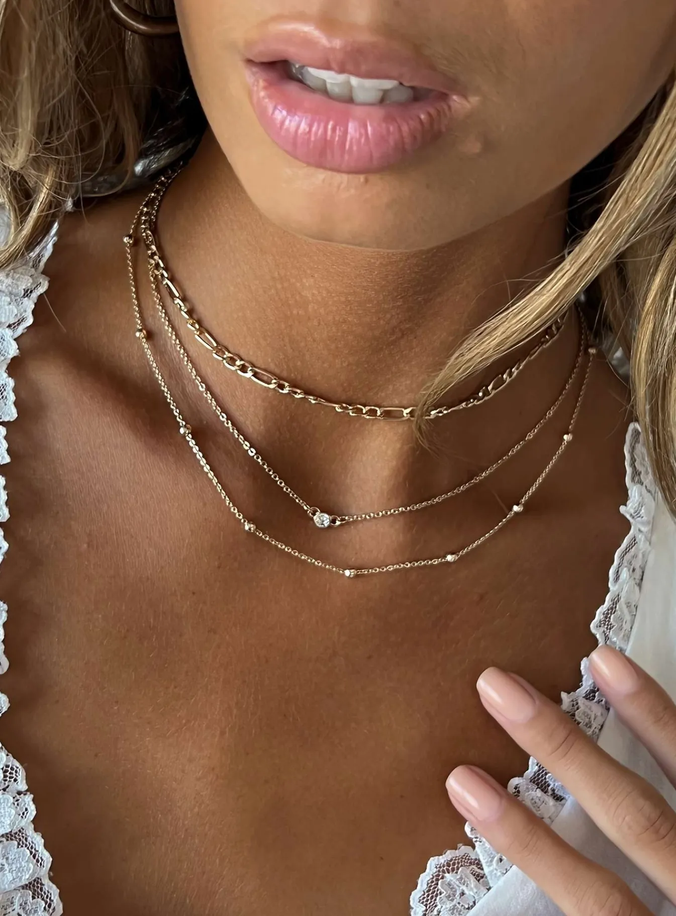 Princess Polly Elkie Dainty Necklace Set Gold Clearance