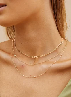 Princess Polly Elkie Dainty Necklace Set Gold Clearance