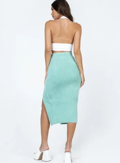 Princess Polly Ella Brooke Knit Midi Skirt Sage   Green Discount