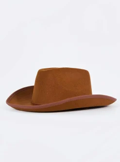 Princess Polly Ella-Rae Cowboy Hat Brown Cheap