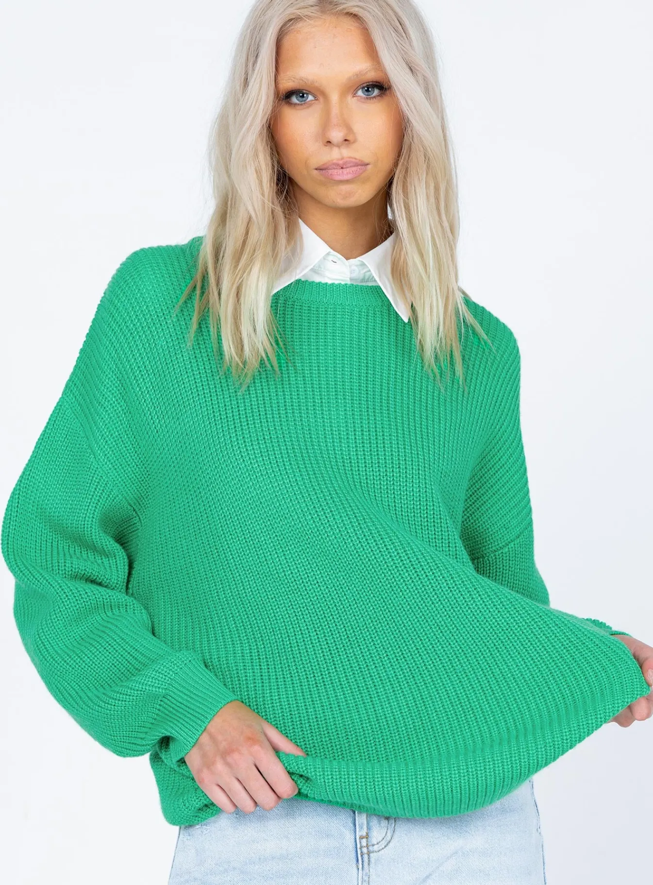 Princess Polly Elleanor Sweater Green Discount