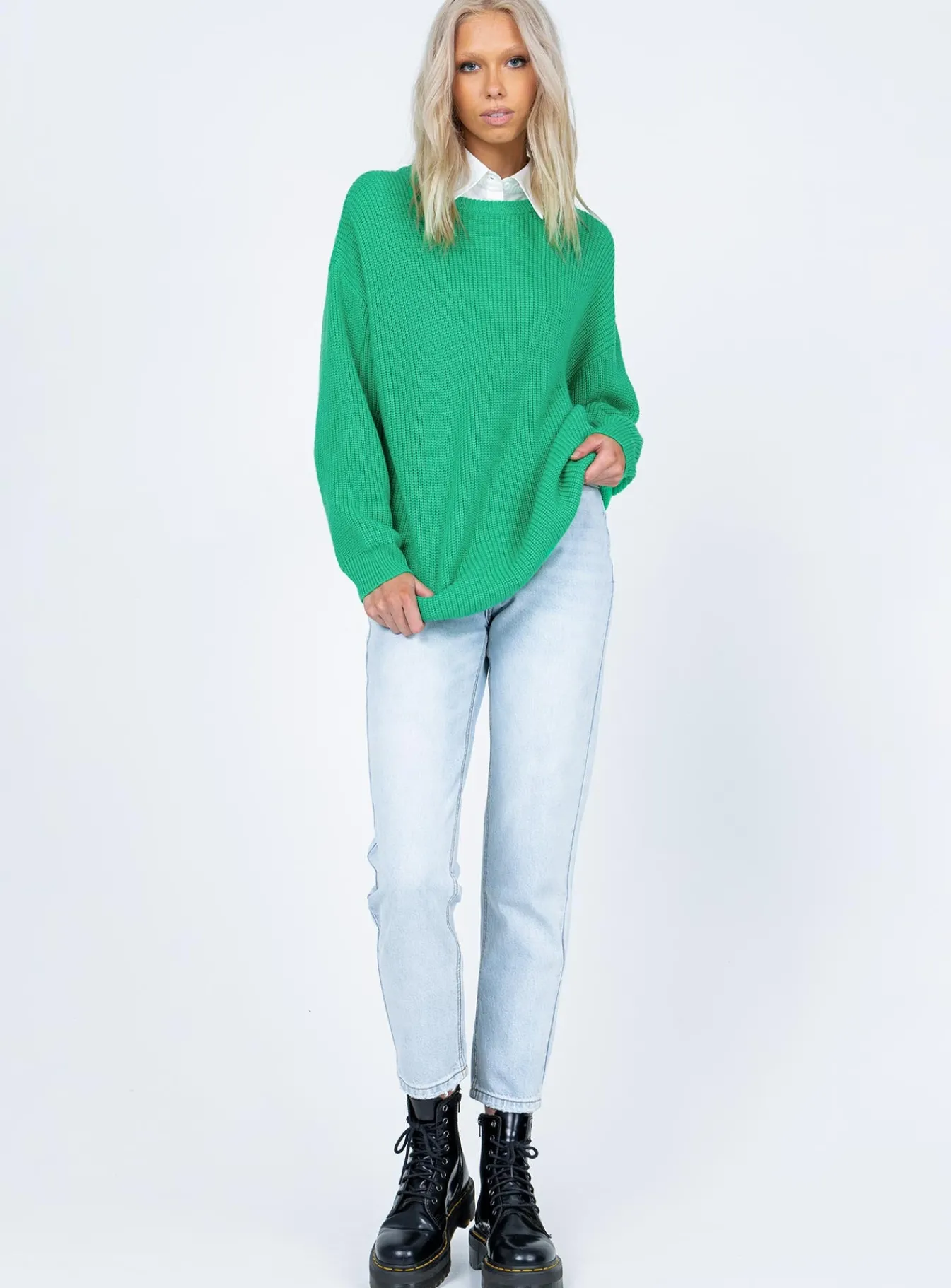 Princess Polly Elleanor Sweater Green Discount