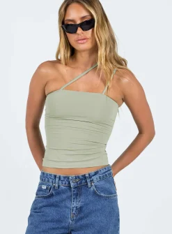 Princess Polly Ellioh Top  Green Cheap