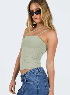 Princess Polly Ellioh Top  Green Cheap