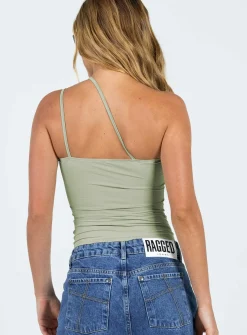Princess Polly Ellioh Top  Green Cheap