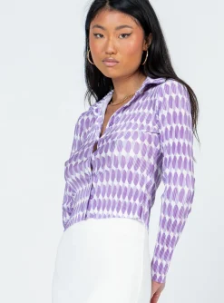 Princess Polly Elody Long Sleeve Topmulti   Purple Best