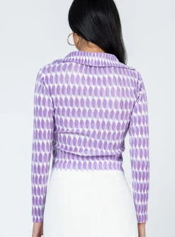 Princess Polly Elody Long Sleeve Topmulti   Purple Best