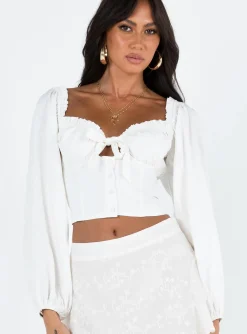 Princess Polly Elouise Long Sleeve Top   White Cheap
