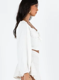 Princess Polly Elouise Long Sleeve Top   White Cheap