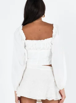 Princess Polly Elouise Long Sleeve Top   White Cheap