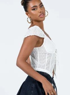 Princess Polly Elvia Top White Ivory Best Sale