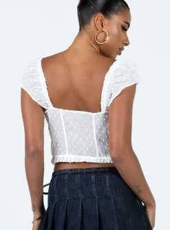 Princess Polly Elvia Top White Ivory Best Sale