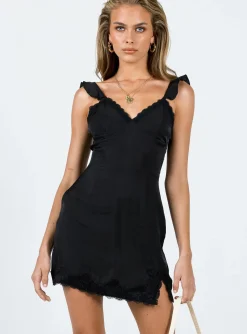 Princess Polly Emanuel Mini Dress  Black New