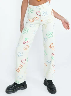 Princess Polly Emerson Pants Ecru   Beige Fashion