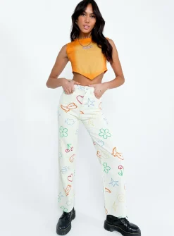 Princess Polly Emerson Pants Ecru   Beige Fashion