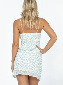 Princess Polly Emilee Mini Dressfloral   Blue Best Sale