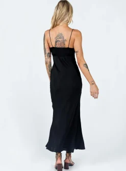Princess Polly Emily Maxi Dress  Black Clearance
