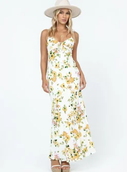 Princess Polly Emily Maxi Dress White / Yellow  Floral Store