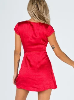 Princess Polly Emily Mini Dress  Red New