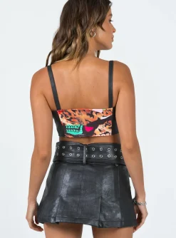 Princess Polly Emporium Pu Mini Skirt  Black New