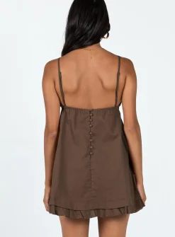 Princess Polly Empress Of Love Mini Dress  Brown Best