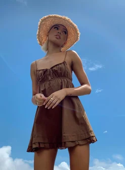 Princess Polly Empress Of Love Mini Dress  Brown Best