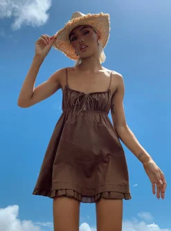 Princess Polly Empress Of Love Mini Dress  Brown Best