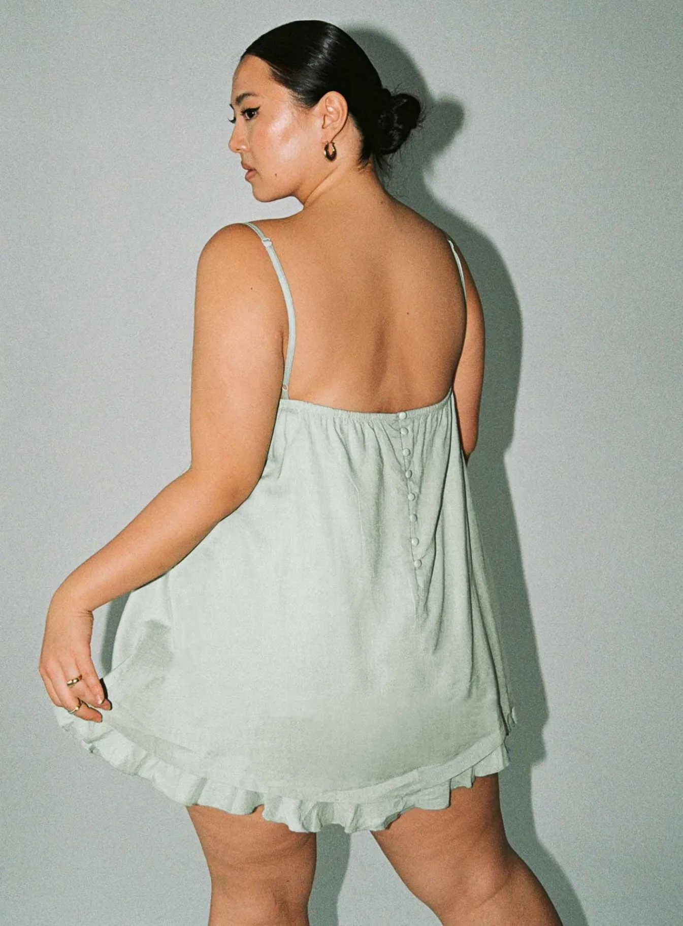 Princess Polly Empress Of Love Mini Dress Sage Curve Green Outlet