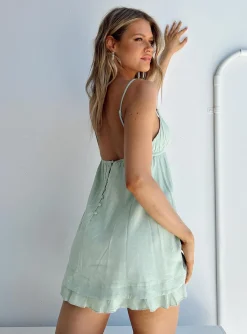 Princess Polly Empress Of Love Mini Dress Sage Flash Sale
