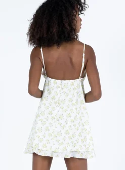 Princess Polly Empress Of Love Mini Dress  Yellow Floral Cheap