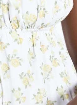 Princess Polly Empress Of Love Mini Dress  Yellow Floral Cheap
