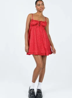 Princess Polly Empress Of Love Mini Dress  Red Fashion