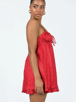 Princess Polly Empress Of Love Mini Dress  Red Fashion