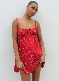 Princess Polly Empress Of Love Mini Dress  Red Fashion