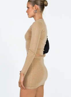 Princess Polly Ena Knit Set  Brown Cheap