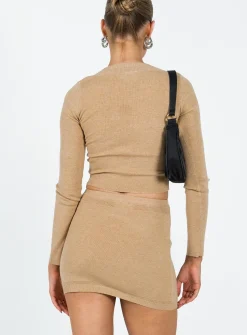 Princess Polly Ena Knit Set  Brown Cheap