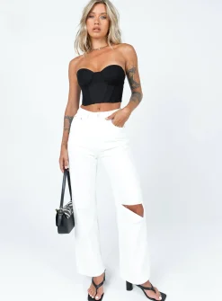 Princess Polly Endless Love Corset Top  Black Clearance