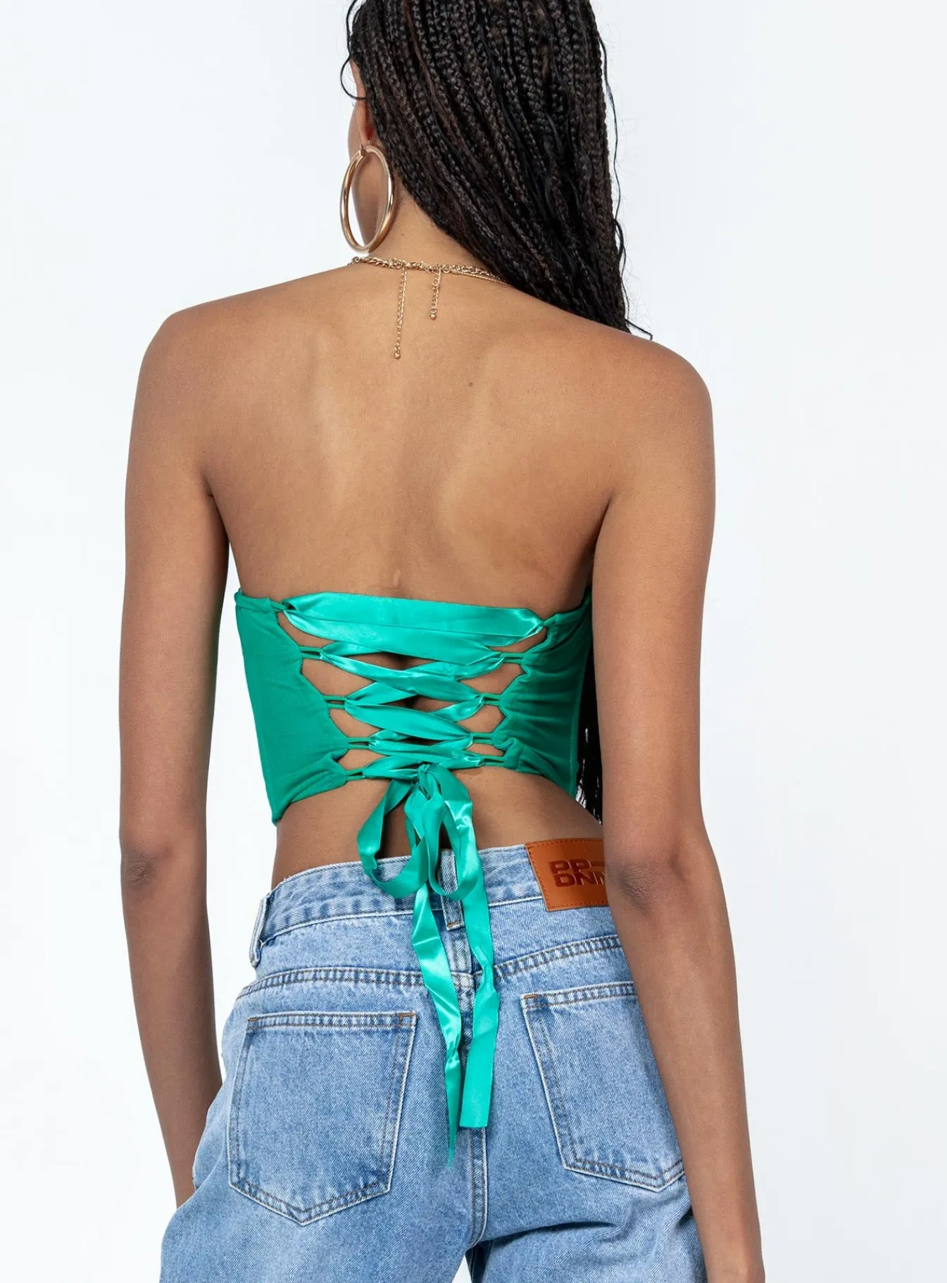 Princess Polly Endless Love Mesh Corset Top  Green Discount