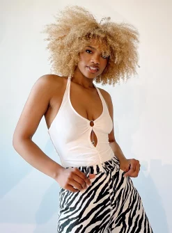 Princess Polly Enfield Bodysuit  White Flash Sale