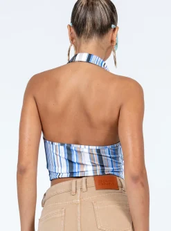 Princess Polly Enmore Top  Blue Flash Sale
