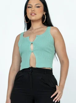 Princess Polly Ennis Top  Green New