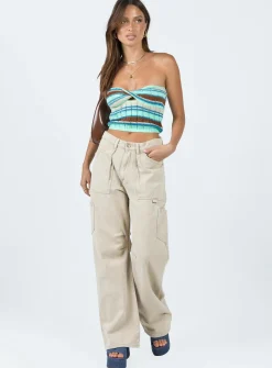 Princess Polly Erica Strapless Knit Topmulti Blue Best