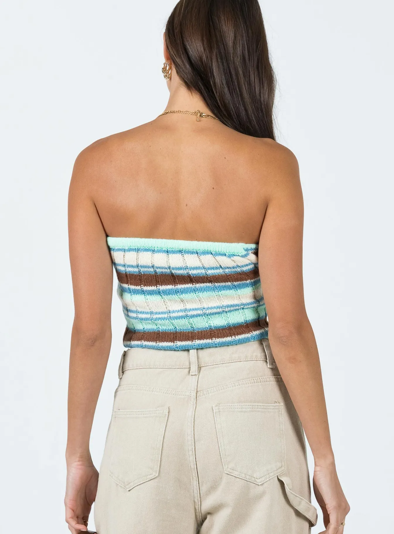 Princess Polly Erica Strapless Knit Topmulti Blue Best