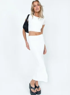 Princess Polly Erika Midi Skirt  White Discount