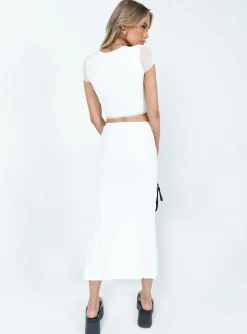 Princess Polly Erika Midi Skirt  White Discount