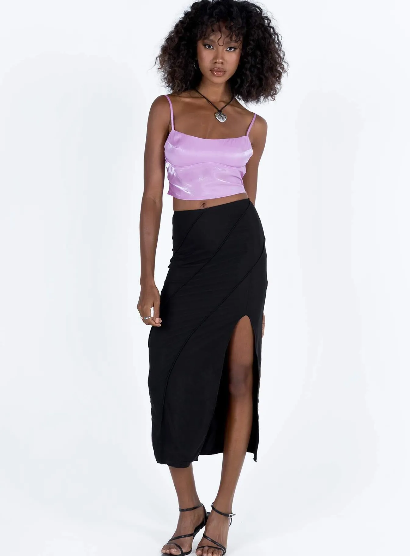 Princess Polly Erika Midi Skirt Black New