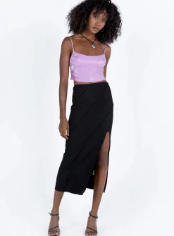 Princess Polly Erika Midi Skirt  Black New