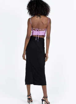 Princess Polly Erika Midi Skirt Black New