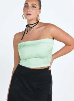 Princess Polly Essen Strapless Top  Green Hot