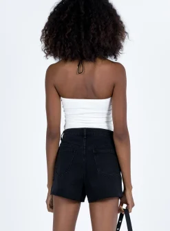 Princess Polly Estrella Denim Shorts Black Sale